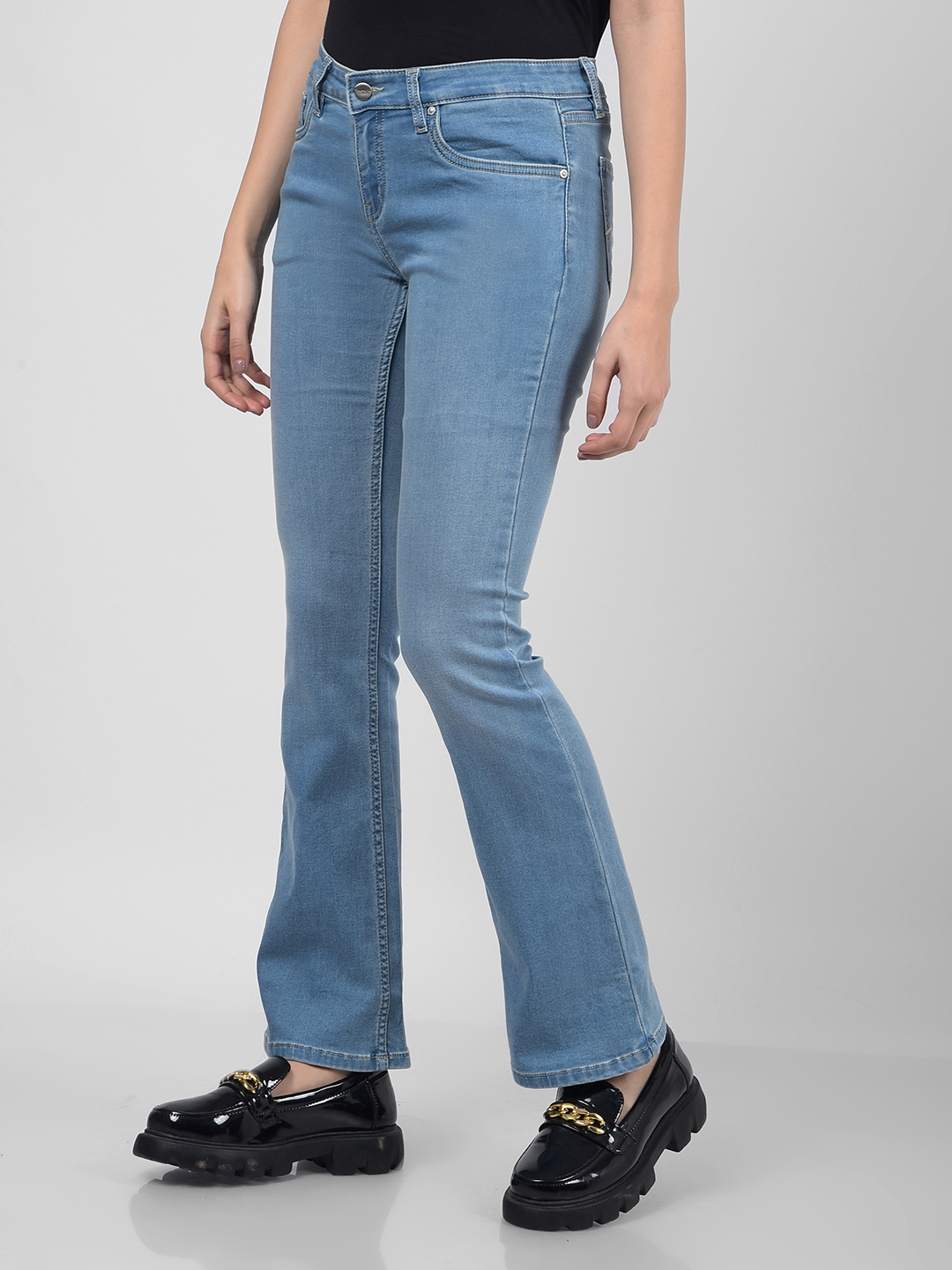 Numero Uno Women Solid Light Blue Jeans